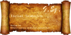 Iszlai Szabolcs névjegykártya